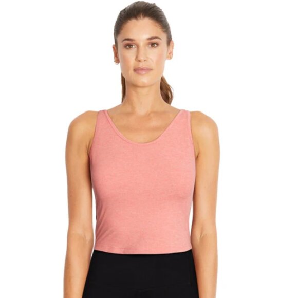 Zobha Super Soft Coral Crop Cut Out Workout Tank - Picture 1 of 15